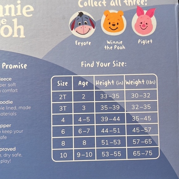 Cubcoats Pooh 2-in-1 Transforming Classic Zip-Up Hoodie & Soft Plushie 3T - Picture 5 of 5